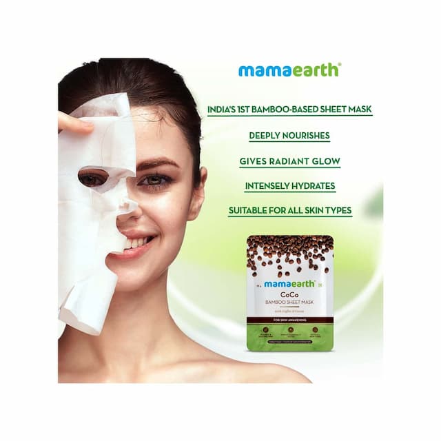 Mamaearth Coco Bamboo Sheet Mask With Coffee & Cocoa For Skin Awakening 25 G