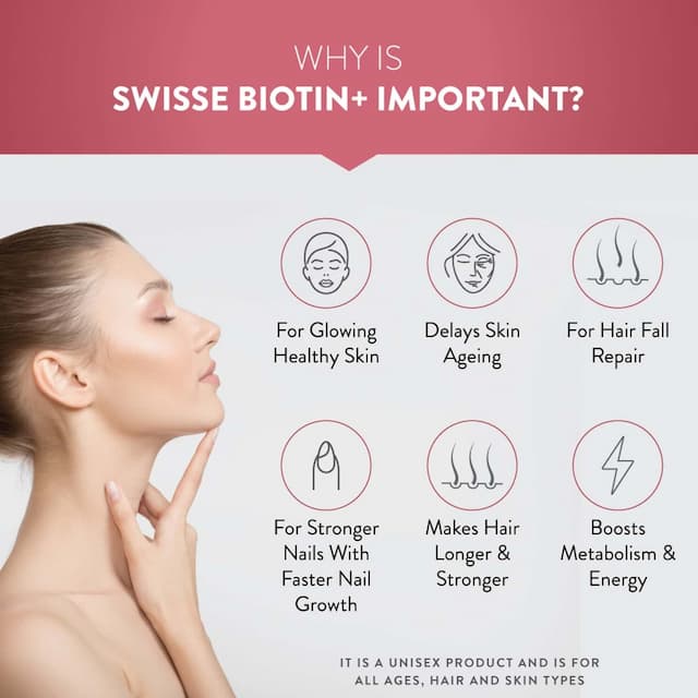 Swisse Beauty Biotin+ With Nicotinamide, Rose Hips & Vitamin C | 30 Tablets Bottle