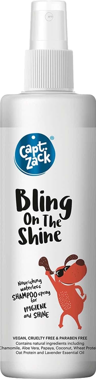 Captain Zack Bling On The Shine Waterless Shampoo Spray For Dogs, 250 Ml
