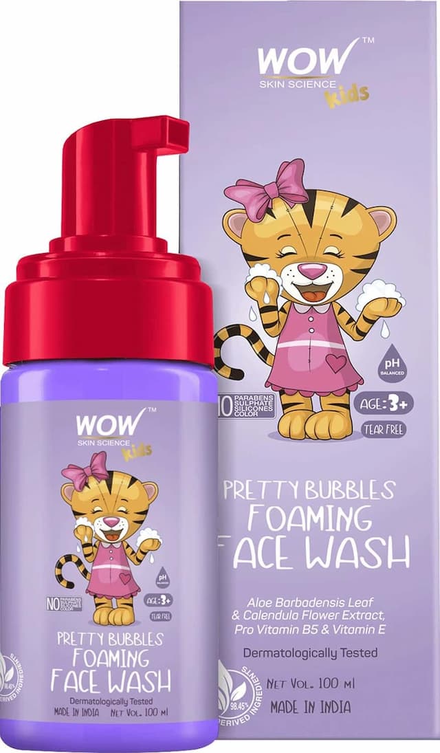 Wow Skin Science Kids Pretty Bubbles Foaming Face Wash - Tear Free 100ml
