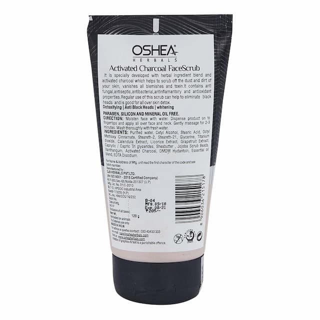 Oshea Activated Charcoal Face Scrub 120 Gm