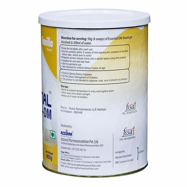 Essential Dm Vanilla Powder 400 Gm