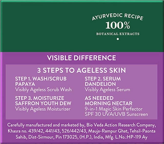 Biotique Bio Saffron Youth Dew Visible Ageless Moisturizer For All Type Skin Cream 50 Gm