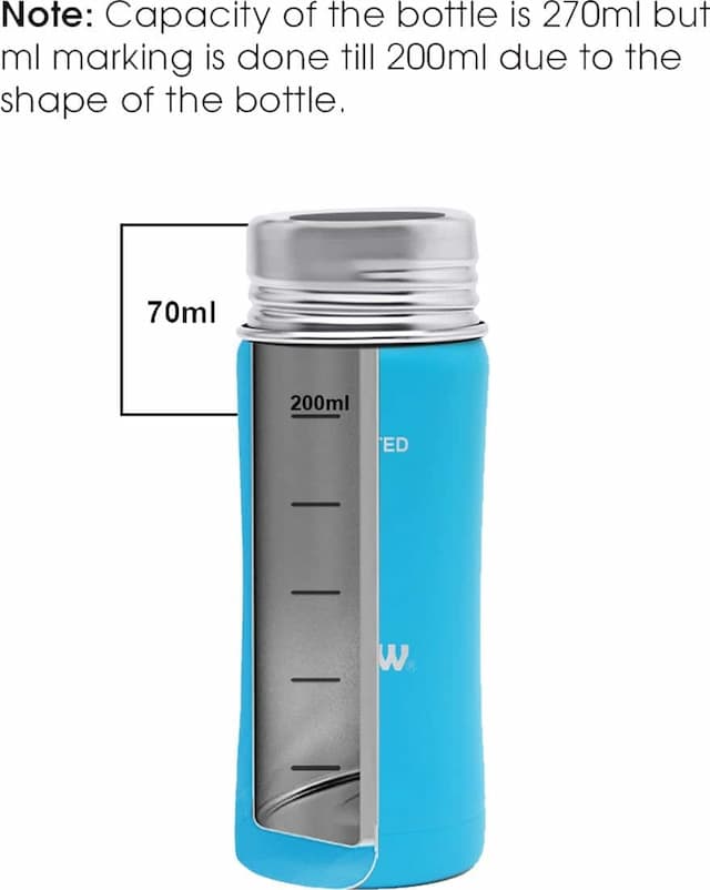 Dr.Flow Omega Thermosteel Vaccum Insulated Baby Bottle 270ml, Blue