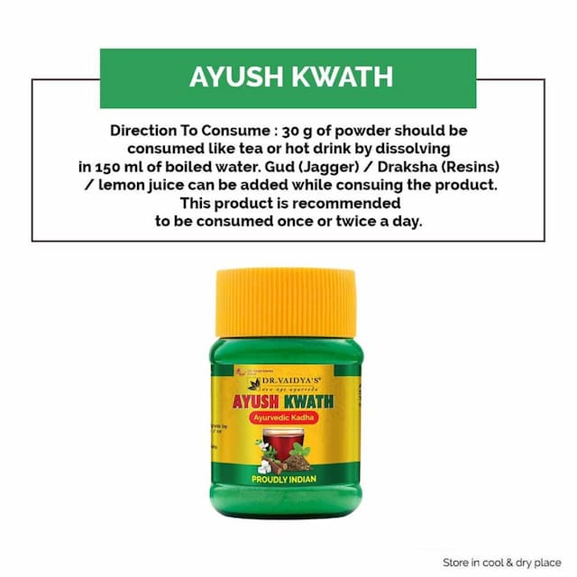 Dr. Vaidya'S Ayush Kwath | Ayurvedic Immunity Boosting Kadha Powder | 50 Gms Each (Pack Of 2)
