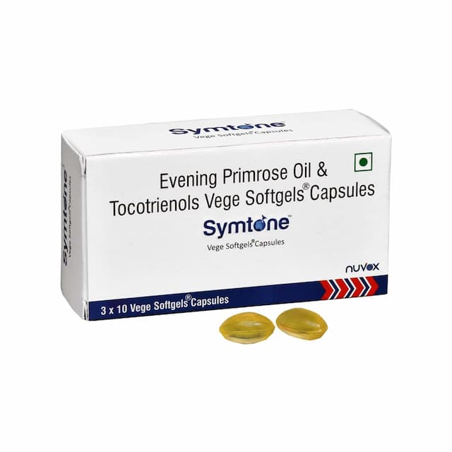 Nuvox Symtone Evening Primrose Oil (Epo) 500 Mg & Tocotrienols 15 Mg Capsules (3 X 10 Capsules)