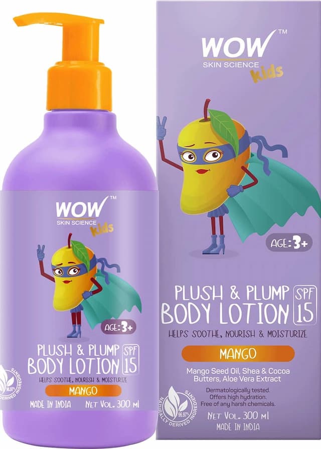 Wow Skin Science Kids Plush & Plump Body Lotion - Spf 15 - 300ml Mango