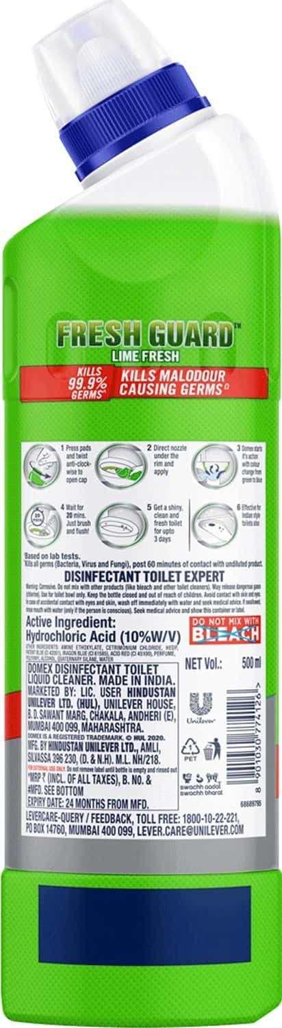 Domex Fresh Guard Lime Fresh Disinfectant Toilet Cleaner - 500ml