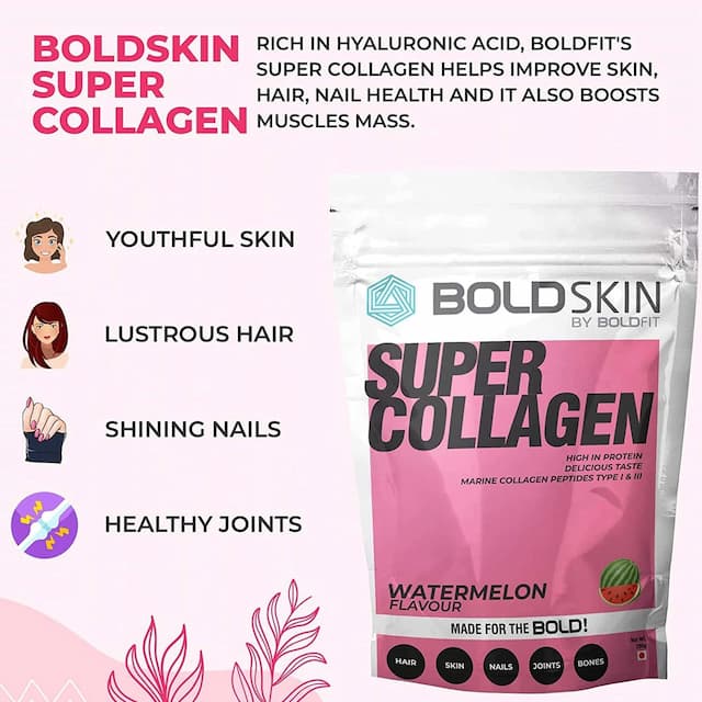 Boldfit Boldskin Collagen Supplement For Women & Men Watermelon Flavor - 200gm