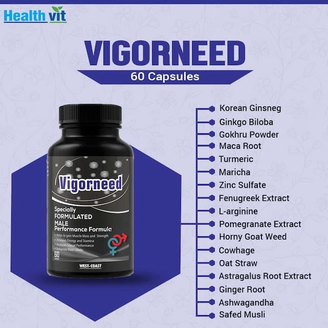 West Coast Vigorneed Male Strength, Stamina, Power & Energy Booster Supplement - 60 Capsules
