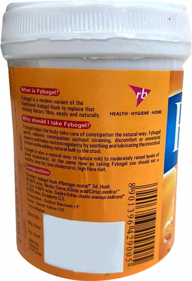 Fybogel Hi - Fibre Isabgol Orange Constipation Sugar Free Powder Bottle Of 100 G