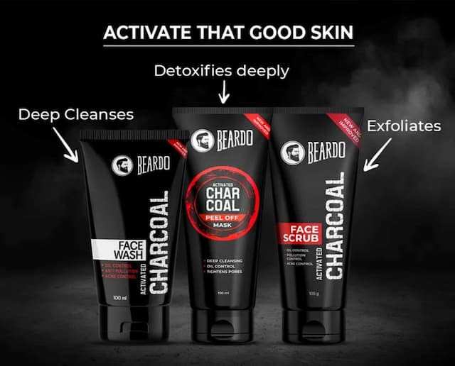 Beardo Activated Charcoal Anti-Pollution Face Scrub For Deep Pore Cleaning- 100 Gm