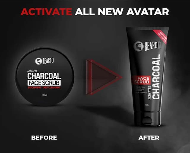 Beardo Activated Charcoal Anti-Pollution Face Scrub For Deep Pore Cleaning- 100 Gm