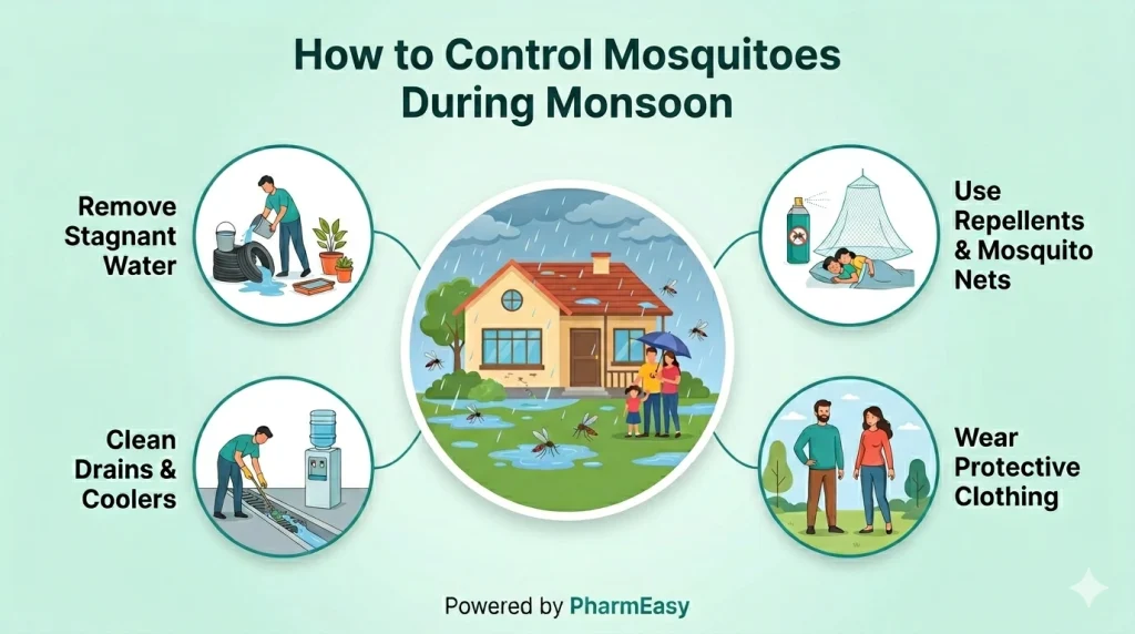 how to control mosquitoes during monsoon 