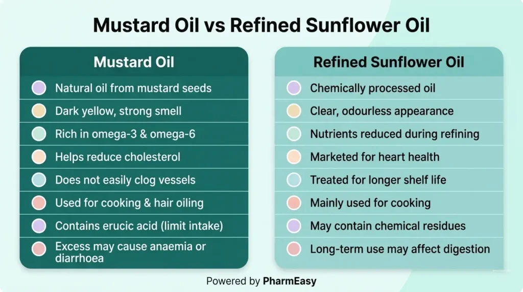 Mustard Oil vs Refined Sunflower Oil