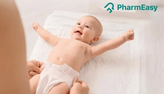 baby wearing a diaper