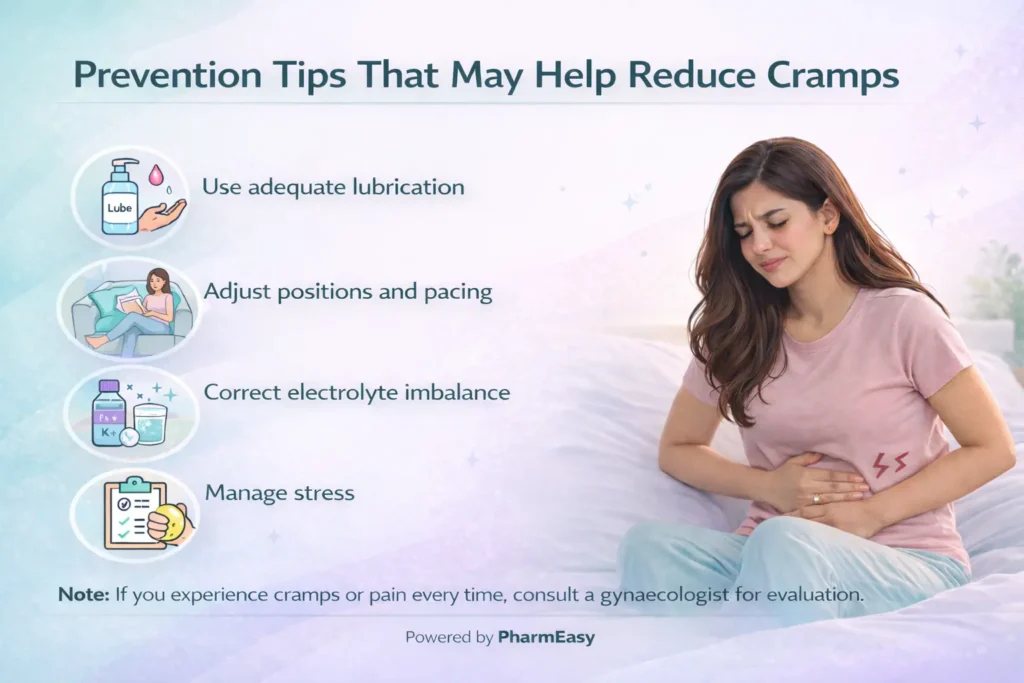 prevention tips that may help reduce cramps after sex