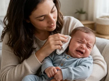 monitoring for signs of discomfort during cleaning 