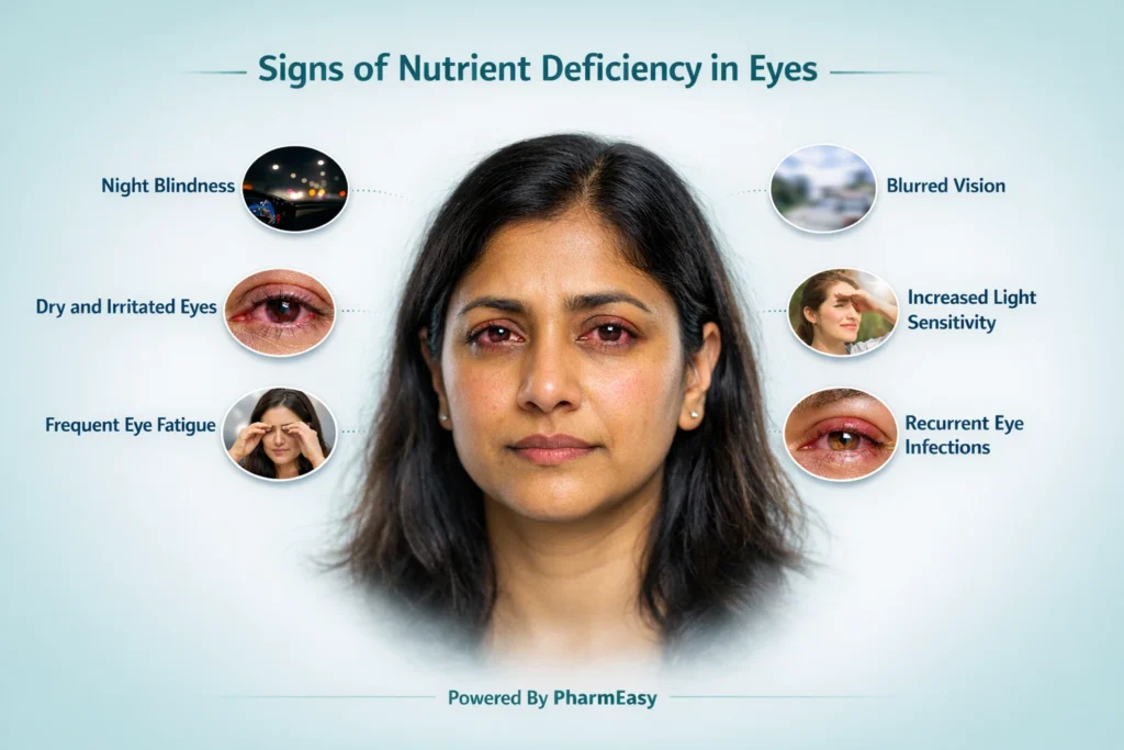 sign of nutrient deficiency in eyes
