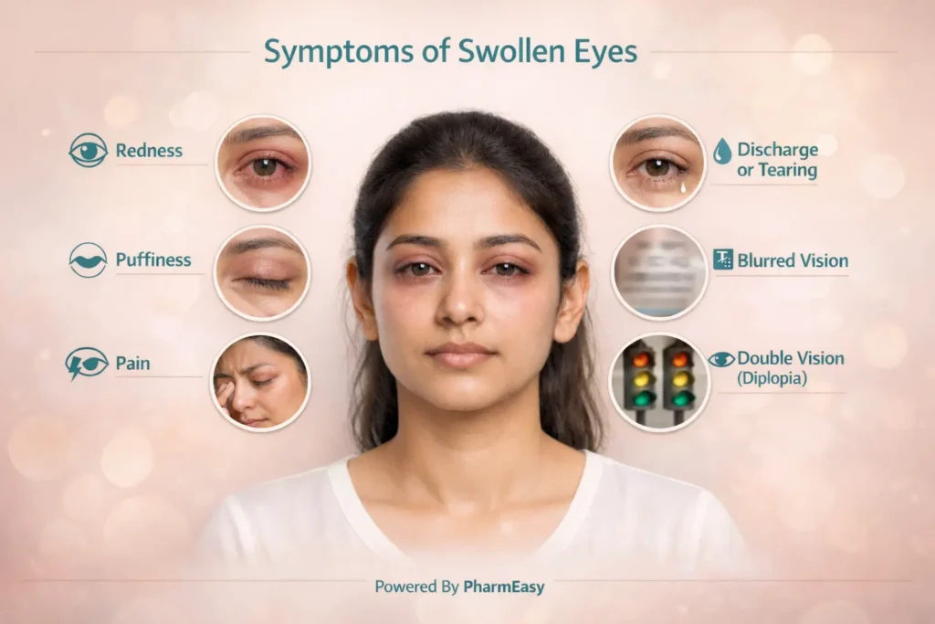 symptoms of swollen eyes