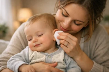 using a washcloth for external cleaning 