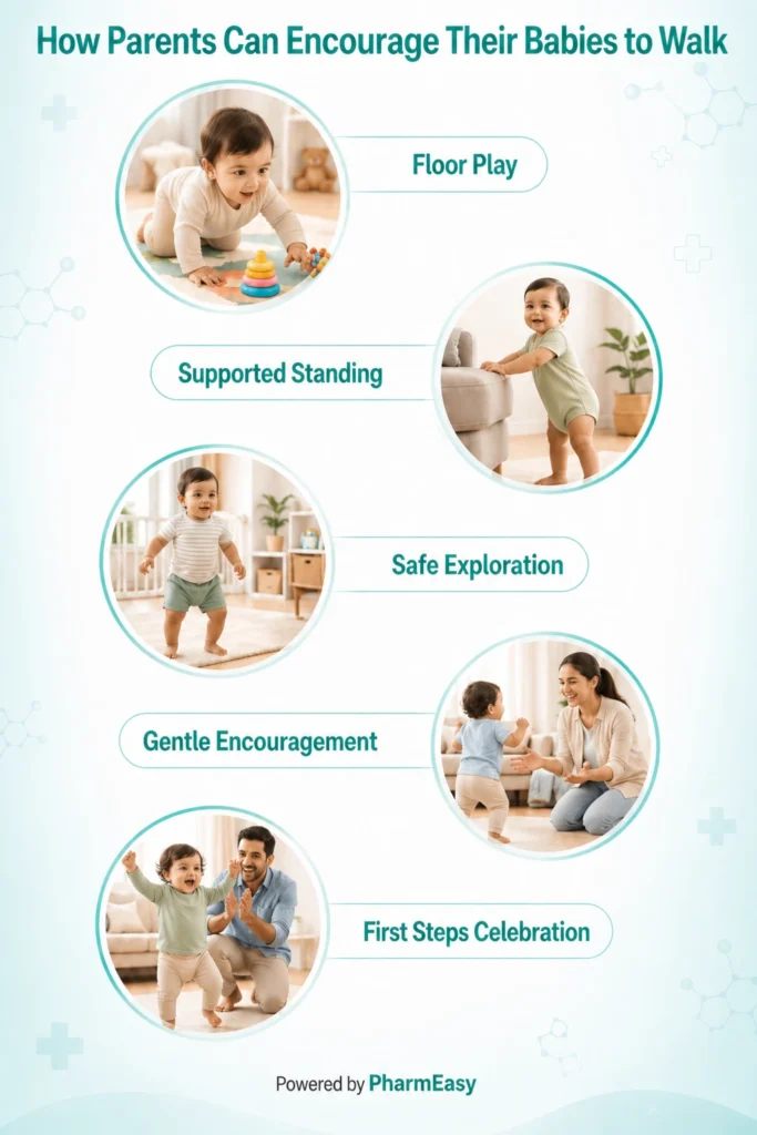 how parents can encourage their babies to walk