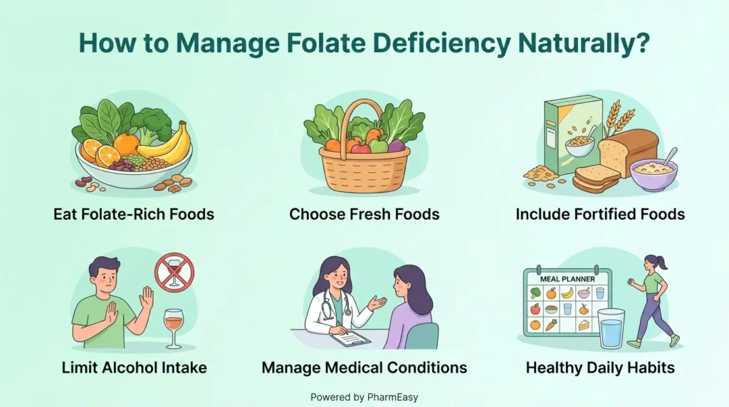 how to manage folate deficiency naturally