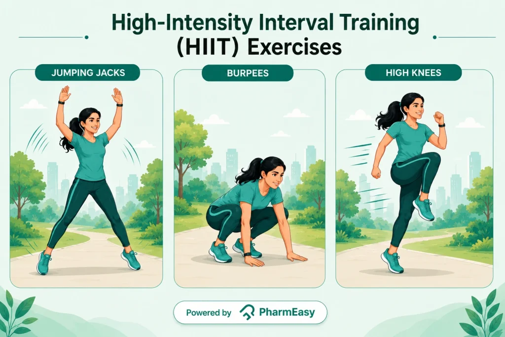 High-intensity interval training (HIIT) exercises