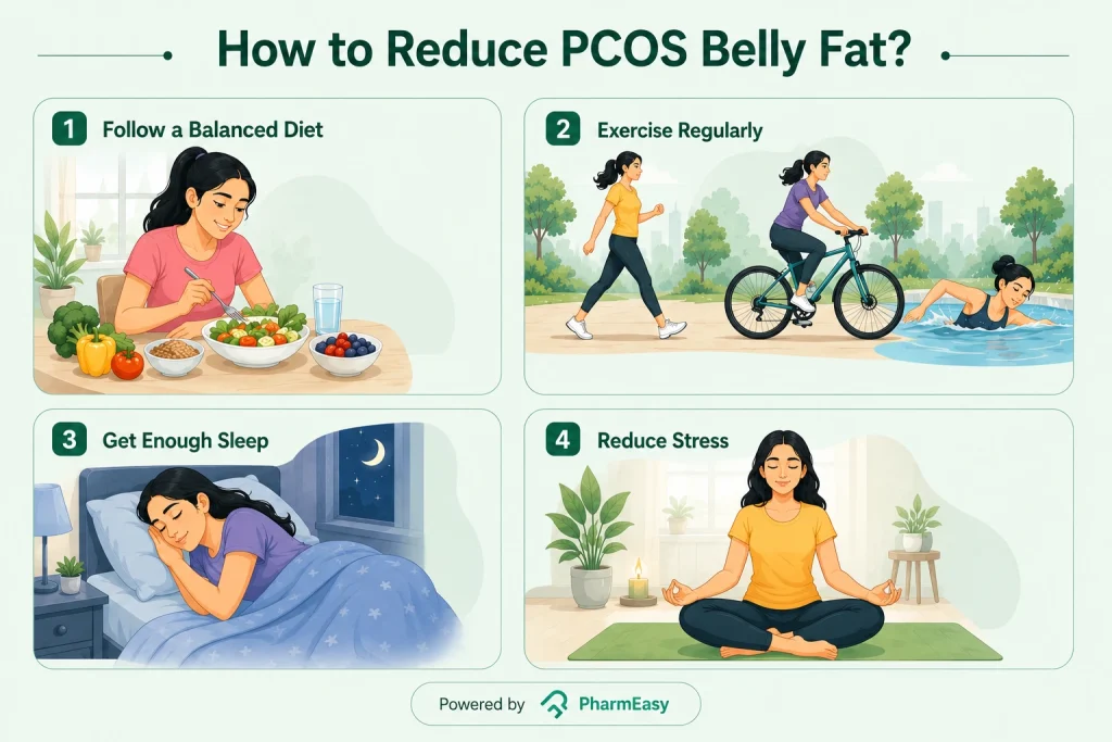 how to reduce PCOS belly fat