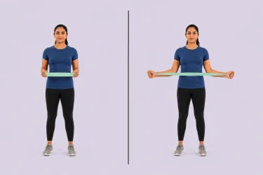 resistance band stretch for shoulders