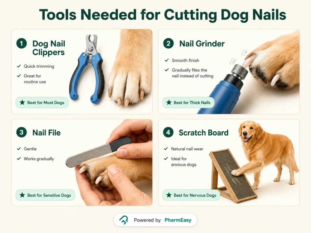 tools needed for cutting dog nails