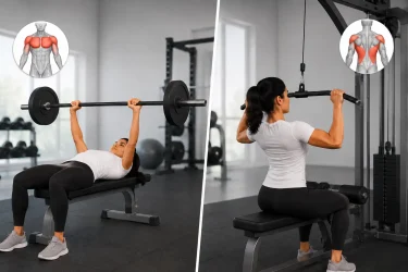 Upper body pushing exercises: bench press